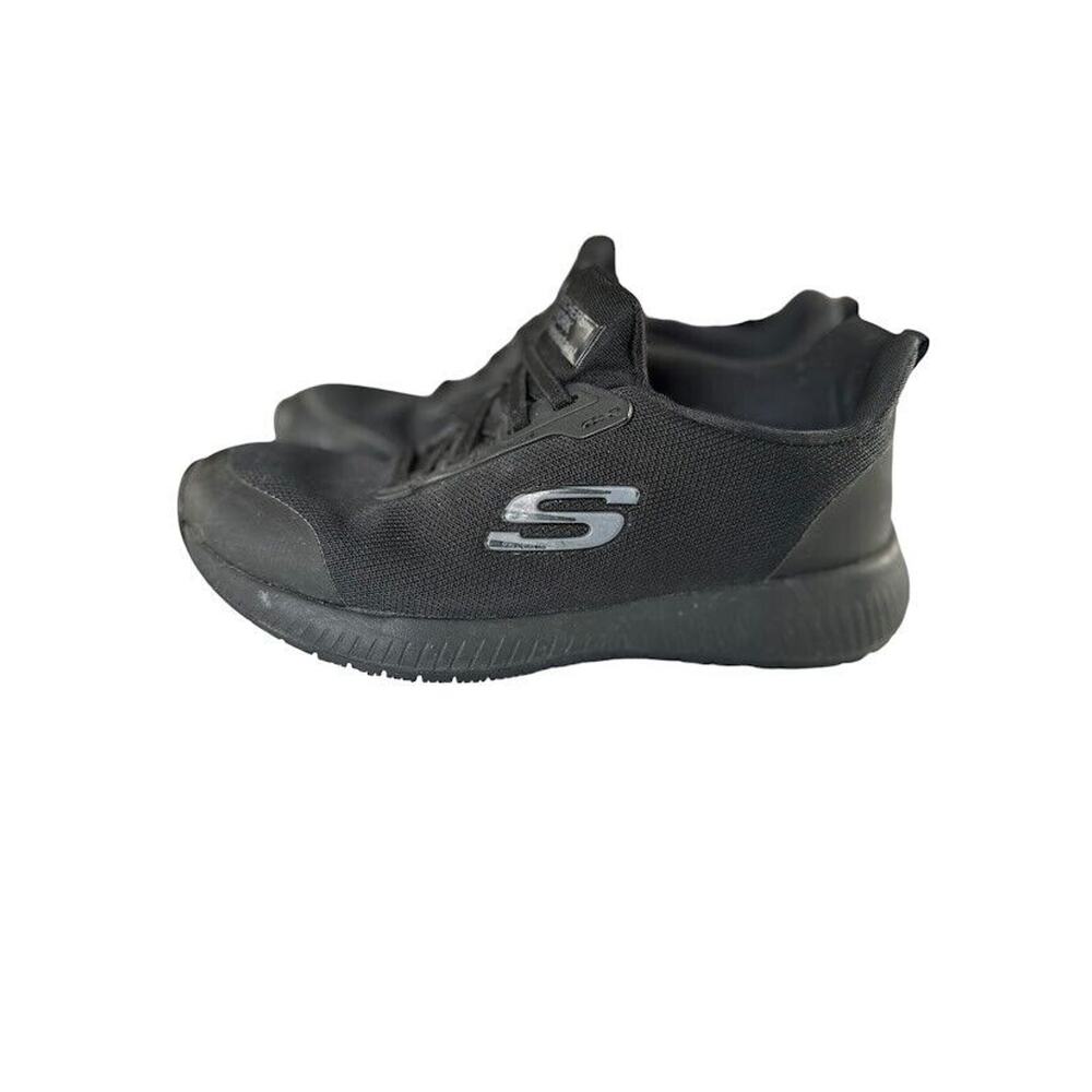 Skechers Women's Size 5 Slip Resistant Work Shoes Black Lace Up Sneakers Mesh